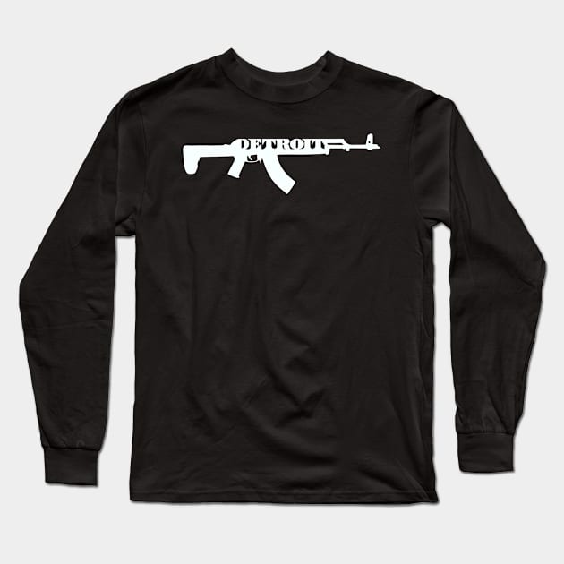 AK Detroit (White) Long Sleeve T-Shirt by Colonel JD McShiteBurger